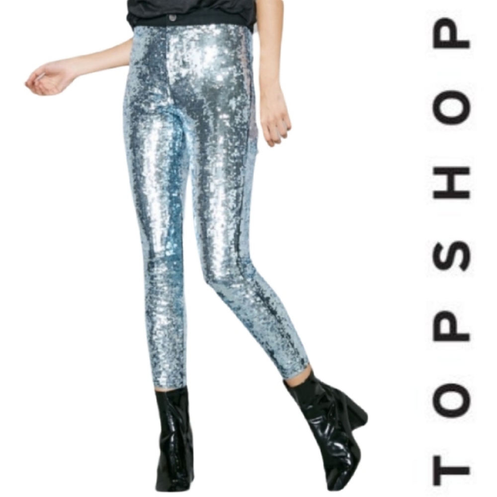 Topshop Moto Joni High Waisted Sequin Skinny Jeans